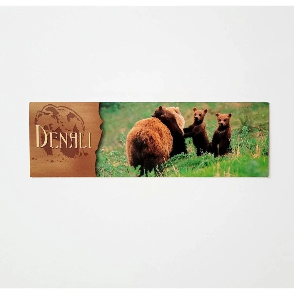 Vintage Y2K Denali Park Bookmark Grizzly Bears Patrick Enders Korea Impact 48690